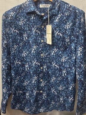 NWT Men’s Tommy Bahama Siesta Key Azul Fronds IslandZone shirt Sz Small